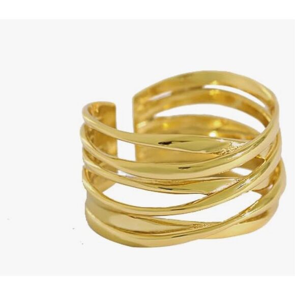 14K Vermeil sterling wrap around size 8 ring - Picture 7 of 10